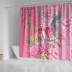 Australia Pink Galah Shower Curtain Rose-breasted Cockatoo Waratah Indigenous Art - Aussie Hoodie