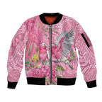 Australia Pink Galah Sleeve Zip Bomber Jacket Rose-breasted Cockatoo Waratah Indigenous Art - Aussie Hoodie