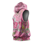 Australia Pink Galah Sleeveless Hoodie Rose-breasted Cockatoo Waratah Indigenous Art - Aussie Hoodie