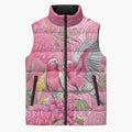 Australia Pink Galah Sleeveless Puffer Jacket Rose-breasted Cockatoo Waratah Indigenous Art - Aussie Hoodie