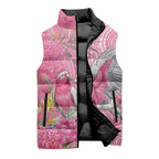 Australia Pink Galah Sleeveless Puffer Jacket Rose-breasted Cockatoo Waratah Indigenous Art - Aussie Hoodie