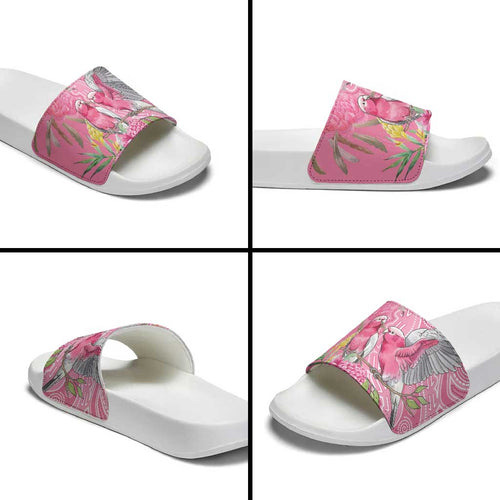 Australia Pink Galah Slide Sandals Rose-breasted Cockatoo Waratah Indigenous Art - Aussie Hoodie