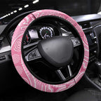 Australia Pink Galah Steering Wheel Cover Rose-breasted Cockatoo Waratah Indigenous Art - Aussie Hoodie