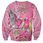 Australia Pink Galah Sweatshirt Rose-breasted Cockatoo Waratah Indigenous Art - Aussie Hoodie