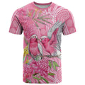 Australia Pink Galah T Shirt Rose-breasted Cockatoo Waratah Indigenous Art - Aussie Hoodie