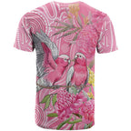 Australia Pink Galah T Shirt Rose-breasted Cockatoo Waratah Indigenous Art - Aussie Hoodie