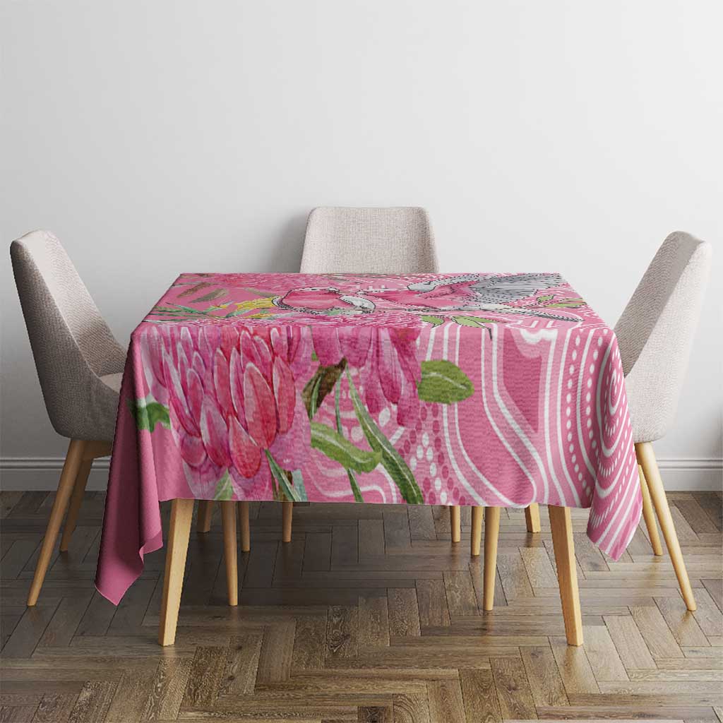 Australia Pink Galah Tablecloth Rose-breasted Cockatoo Waratah Indigenous Art - Aussie Hoodie