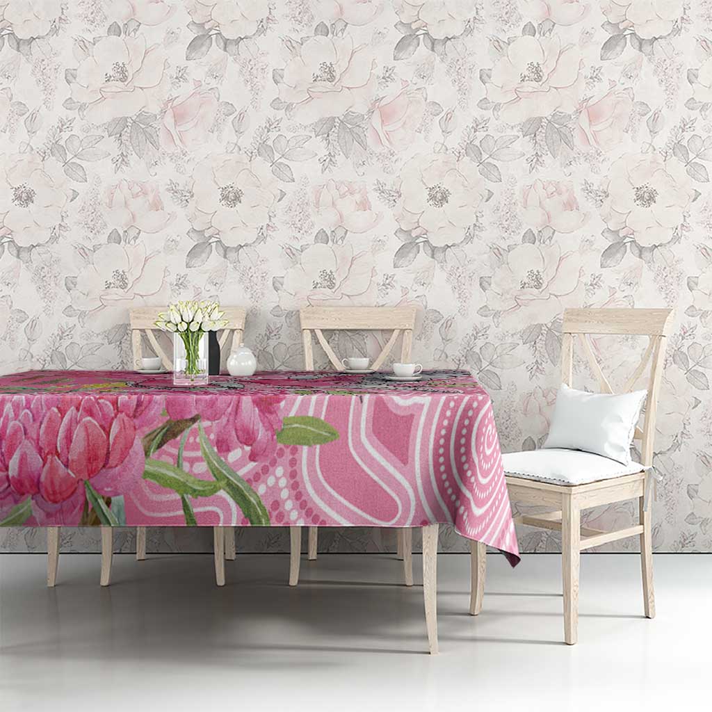 Australia Pink Galah Tablecloth Rose-breasted Cockatoo Waratah Indigenous Art - Aussie Hoodie
