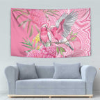 Australia Pink Galah Tapestry Rose-breasted Cockatoo Waratah Indigenous Art - Aussie Hoodie