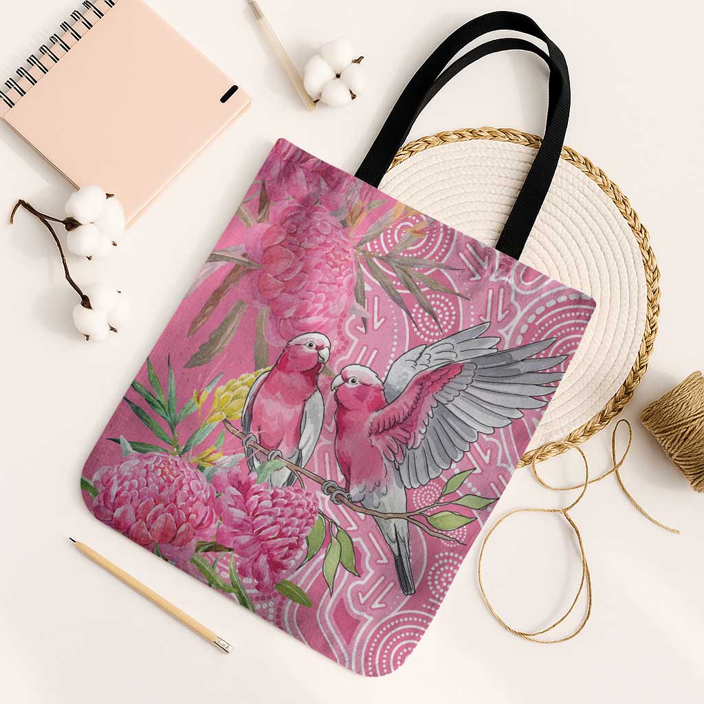 Australia Pink Galah Tote Bag Rose-breasted Cockatoo Waratah Indigenous Art - Aussie Hoodie