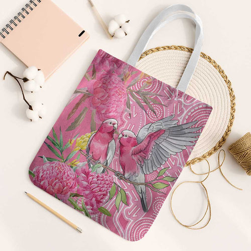 Australia Pink Galah Tote Bag Rose-breasted Cockatoo Waratah Indigenous Art - Aussie Hoodie