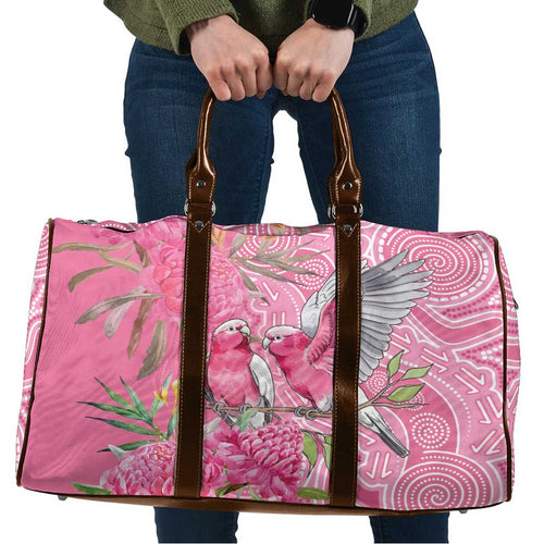 Australia Pink Galah Travel Bag Rose-breasted Cockatoo Waratah Indigenous Art - Aussie Hoodie