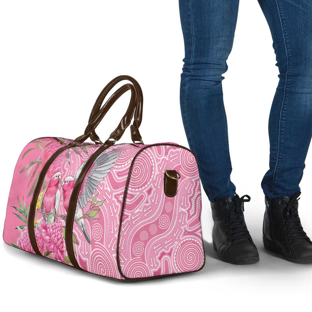 Australia Pink Galah Travel Bag Rose-breasted Cockatoo Waratah Indigenous Art - Aussie Hoodie