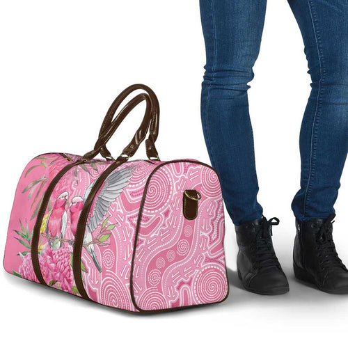 Australia Pink Galah Travel Bag Rose-breasted Cockatoo Waratah Indigenous Art - Aussie Hoodie