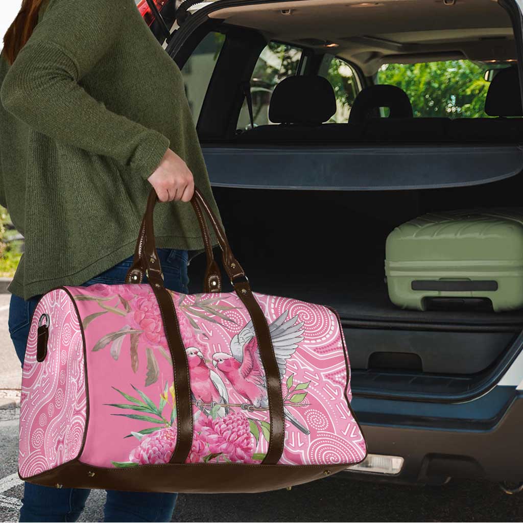 Australia Pink Galah Travel Bag Rose-breasted Cockatoo Waratah Indigenous Art - Aussie Hoodie