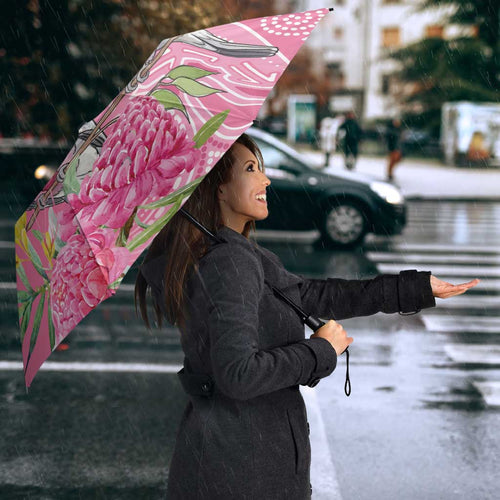 Australia Pink Galah Umbrella Rose-breasted Cockatoo Waratah Indigenous Art - Aussie Hoodie