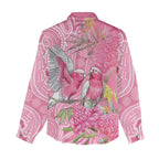 Australia Pink Galah Women Casual Shirt Rose-breasted Cockatoo Waratah Indigenous Art - Aussie Hoodie