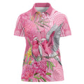 Australia Pink Galah Women Polo Shirt Rose-breasted Cockatoo Waratah Indigenous Art - Aussie Hoodie