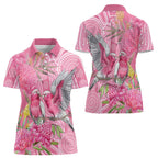 Australia Pink Galah Women Polo Shirt Rose-breasted Cockatoo Waratah Indigenous Art - Aussie Hoodie