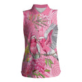Australia Pink Galah Women Sleeveless Polo Shirt Rose-breasted Cockatoo Waratah Indigenous Art - Aussie Hoodie