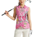 Australia Pink Galah Women Sleeveless Polo Shirt Rose-breasted Cockatoo Waratah Indigenous Art - Aussie Hoodie