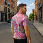 Australia Pink Galah Zipper Polo Shirt Rose-breasted Cockatoo Waratah Indigenous Art - Aussie Hoodie