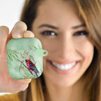 Australia Crimson Rosella AirPods Case Platycercus Elegans Eucalyptus Alba Watercolor - Aussie Hoodie