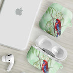 Australia Crimson Rosella AirPods Case Platycercus Elegans Eucalyptus Alba Watercolor - Aussie Hoodie