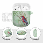 Australia Crimson Rosella AirPods Case Platycercus Elegans Eucalyptus Alba Watercolor - Aussie Hoodie