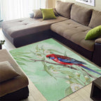 Australia Crimson Rosella Area Rug Platycercus Elegans Eucalyptus Alba Watercolor - Aussie Hoodie