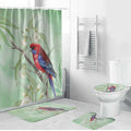 Australia Crimson Rosella Bathroom Set Platycercus Elegans Eucalyptus Alba Watercolor - Aussie Hoodie