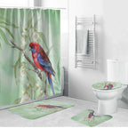 Australia Crimson Rosella Bathroom Set Platycercus Elegans Eucalyptus Alba Watercolor - Aussie Hoodie