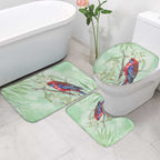 Australia Crimson Rosella Bathroom Set Platycercus Elegans Eucalyptus Alba Watercolor - Aussie Hoodie