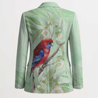 Australia Crimson Rosella Blazer Platycercus Elegans Eucalyptus Alba Watercolor - Aussie Hoodie