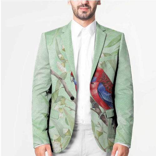 Australia Crimson Rosella Blazer Platycercus Elegans Eucalyptus Alba Watercolor - Aussie Hoodie