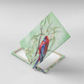 Australia Crimson Rosella Canvas Wall Art Platycercus Elegans Eucalyptus Alba Watercolor - Aussie Hoodie