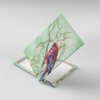 Australia Crimson Rosella Canvas Wall Art Platycercus Elegans Eucalyptus Alba Watercolor - Aussie Hoodie