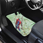 Australia Crimson Rosella Car Mats Platycercus Elegans Eucalyptus Alba Watercolor - Aussie Hoodie