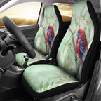 Australia Crimson Rosella Car Seat Cover Platycercus Elegans Eucalyptus Alba Watercolor - Aussie Hoodie