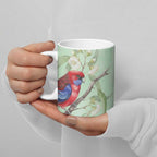 Australia Crimson Rosella Ceramic Mug Platycercus Elegans Eucalyptus Alba Watercolor - Aussie Hoodie