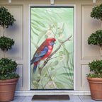 Australia Crimson Rosella Door Cover Platycercus Elegans Eucalyptus Alba Watercolor - Aussie Hoodie