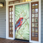 Australia Crimson Rosella Door Cover Platycercus Elegans Eucalyptus Alba Watercolor - Aussie Hoodie
