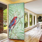 Australia Crimson Rosella Door Cover Platycercus Elegans Eucalyptus Alba Watercolor - Aussie Hoodie