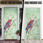 Australia Crimson Rosella Door Cover Platycercus Elegans Eucalyptus Alba Watercolor - Aussie Hoodie