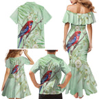 Australia Crimson Rosella Family Matching Mermaid Dress and Hawaiian Shirt Platycercus Elegans Eucalyptus Alba Watercolor - Aussie Hoodie