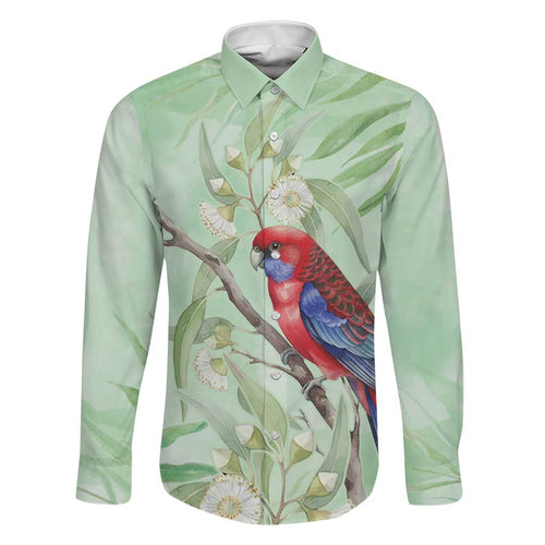 Australia Crimson Rosella Family Matching Off Shoulder Maxi Dress and Hawaiian Shirt Platycercus Elegans Eucalyptus Alba Watercolor - Aussie Hoodie