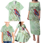 Australia Crimson Rosella Family Matching Puletasi and Hawaiian Shirt Platycercus Elegans Eucalyptus Alba Watercolor - Aussie Hoodie