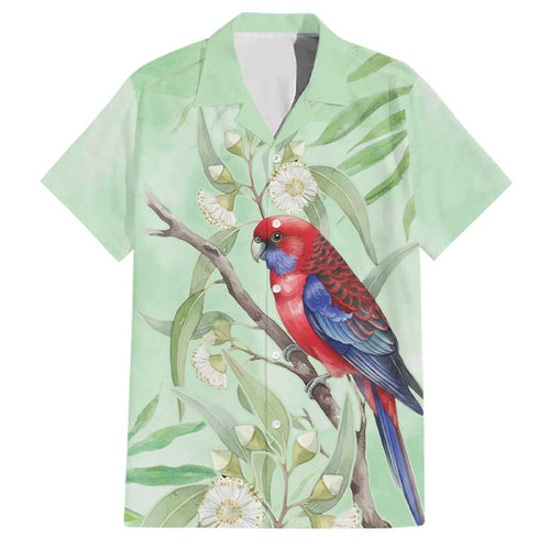 Australia Crimson Rosella Family Matching Puletasi and Hawaiian Shirt Platycercus Elegans Eucalyptus Alba Watercolor - Aussie Hoodie