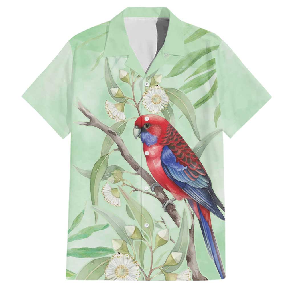 Australia Crimson Rosella Family Matching Summer Maxi Dress and Hawaiian Shirt Platycercus Elegans Eucalyptus Alba Watercolor - Aussie Hoodie