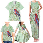 Australia Crimson Rosella Family Matching Tank Maxi Dress and Hawaiian Shirt Platycercus Elegans Eucalyptus Alba Watercolor - Aussie Hoodie